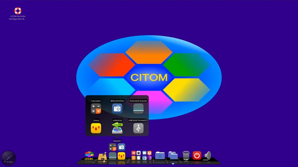 COA-OSde Desktop GUI eingeblendete Gruppe von Anwenungsikonen
